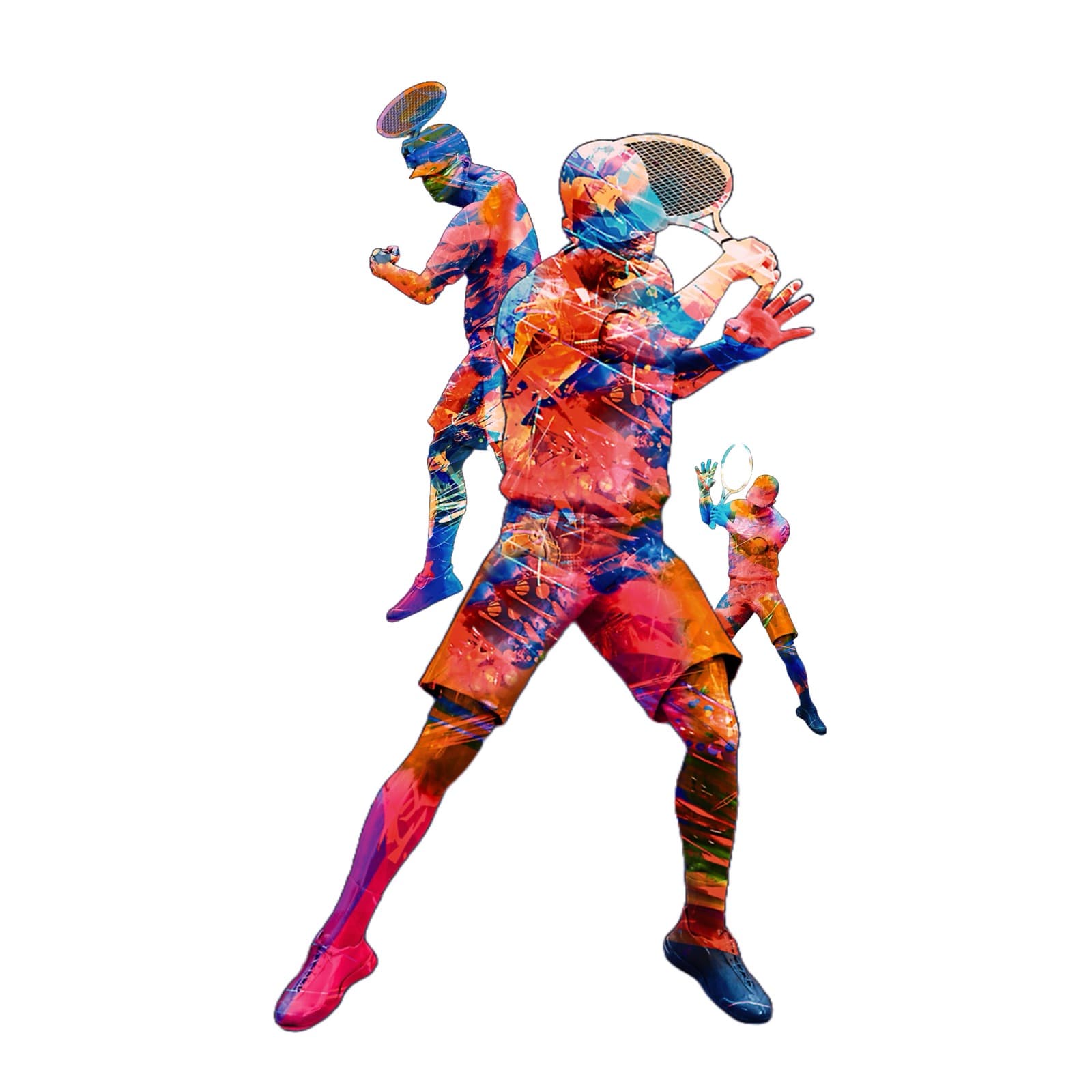 Colorful tennis player artwork